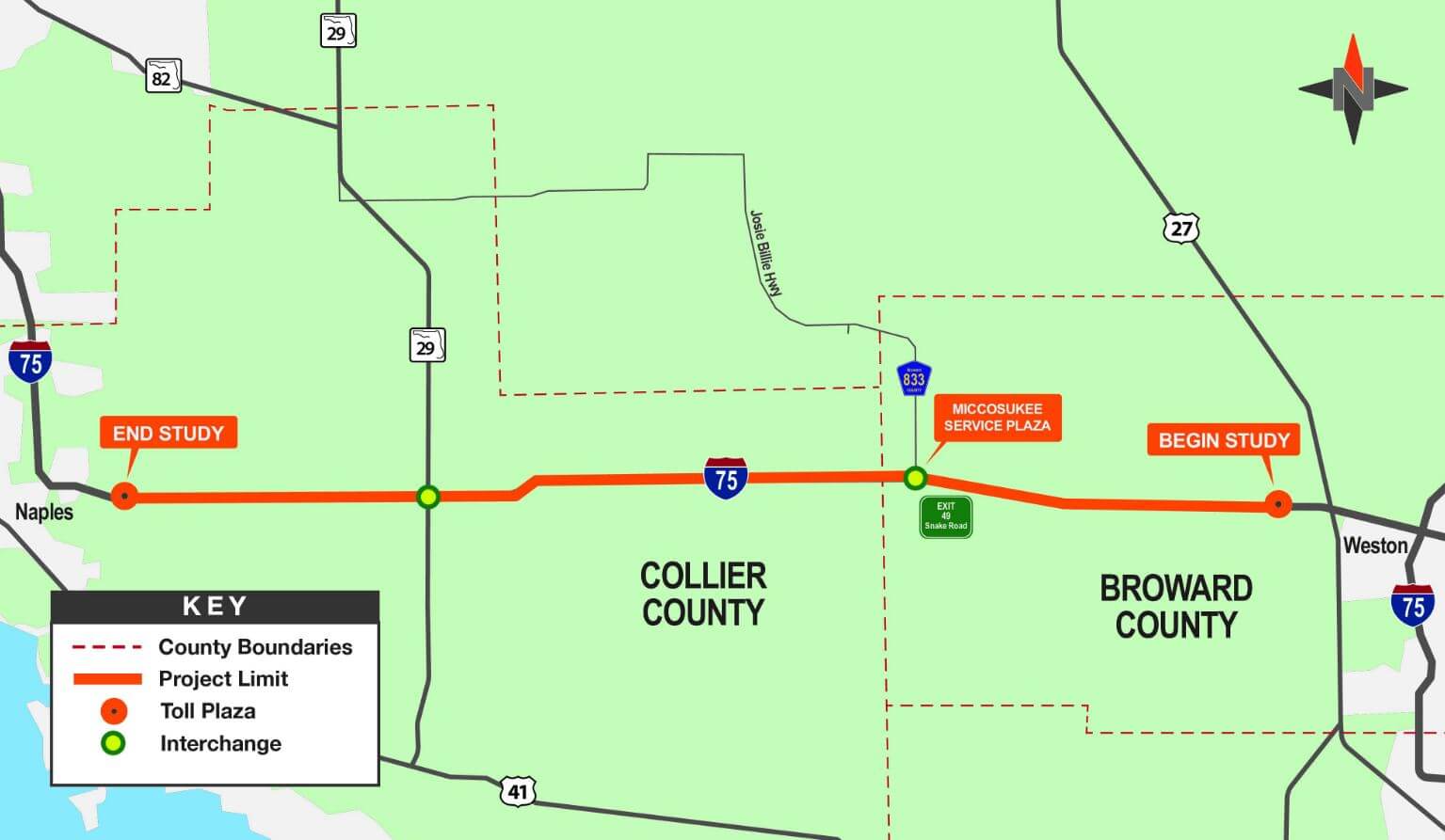 453414-1 I-75 Alligator Alley Master Plan Project Map I-75 Alligator Alley Master Plan Project Map