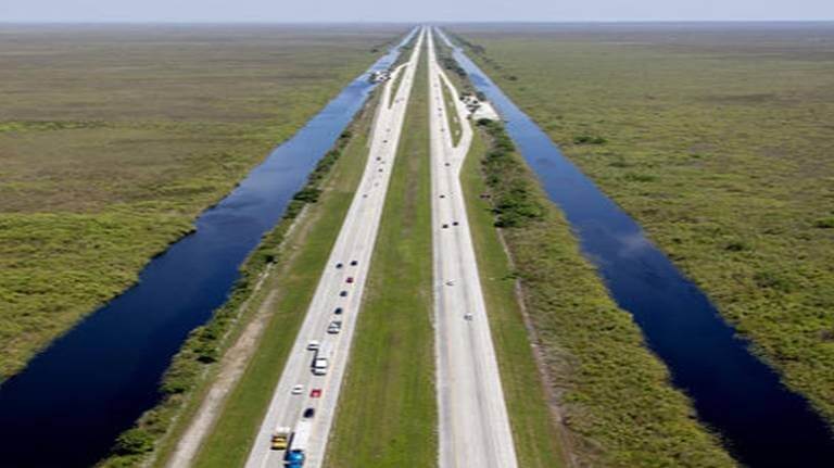 aerial view of I-75 alligator alley