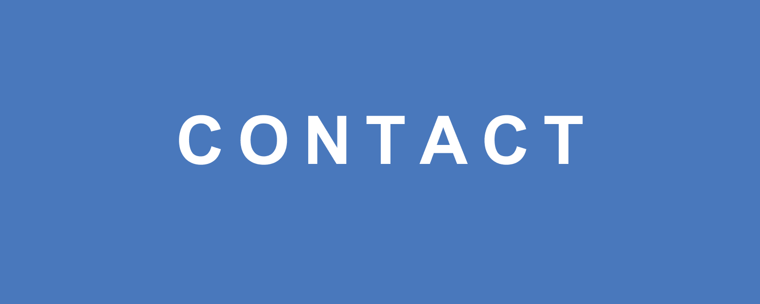 Blue background with the title ‘Contact’ displayed prominently.