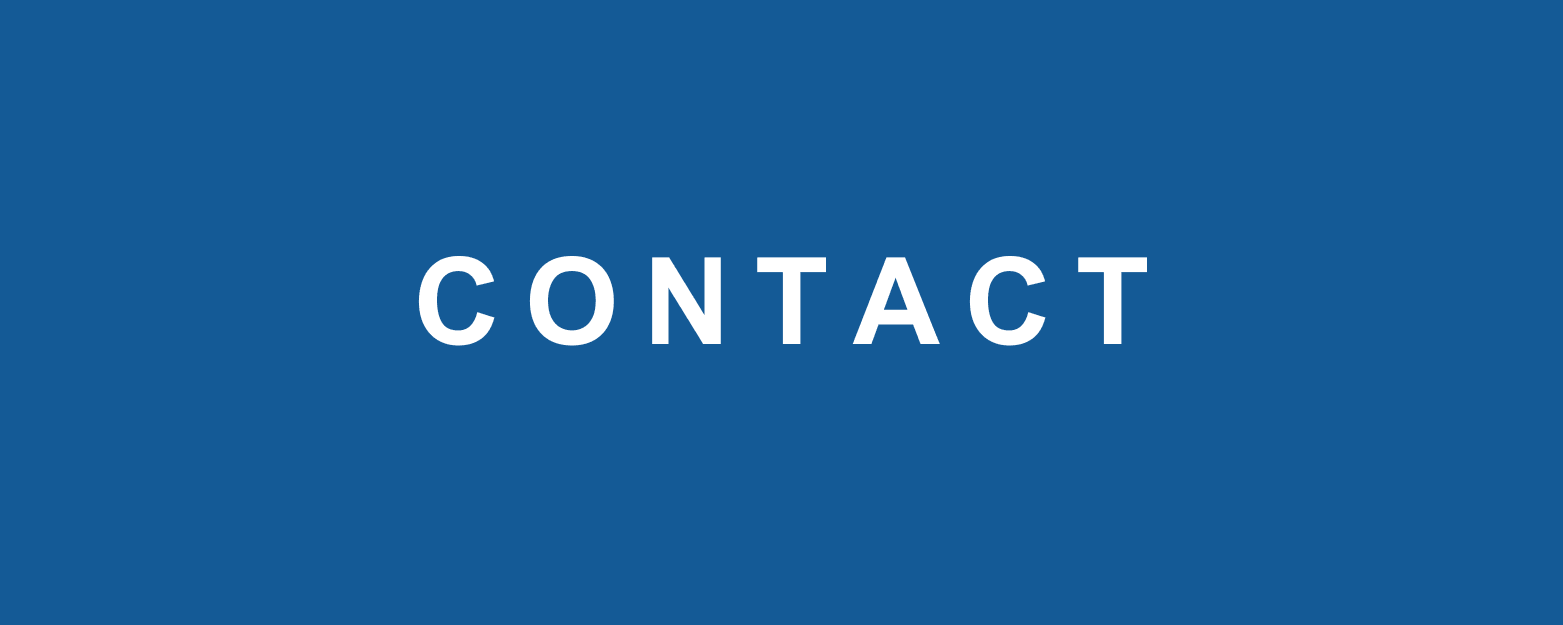 Blue background with the title ‘Contact’ displayed prominently.
