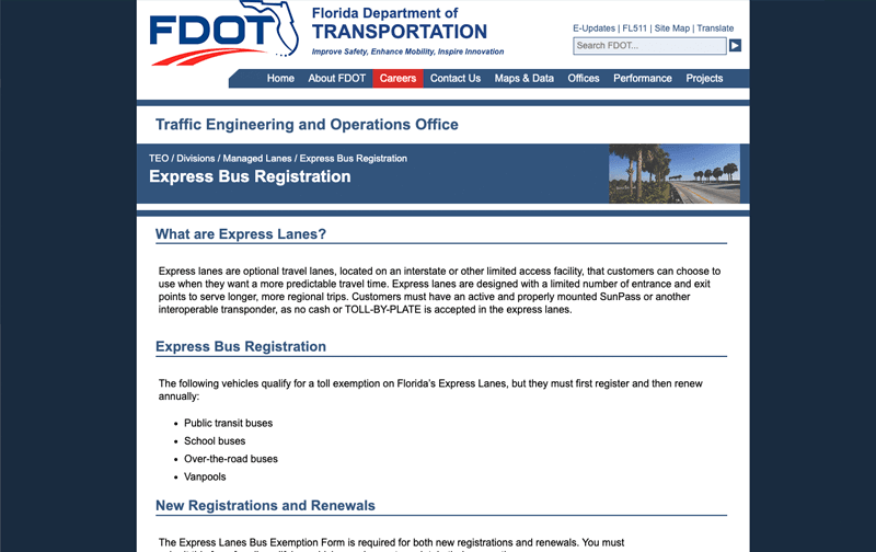 Register for the Express Bus program