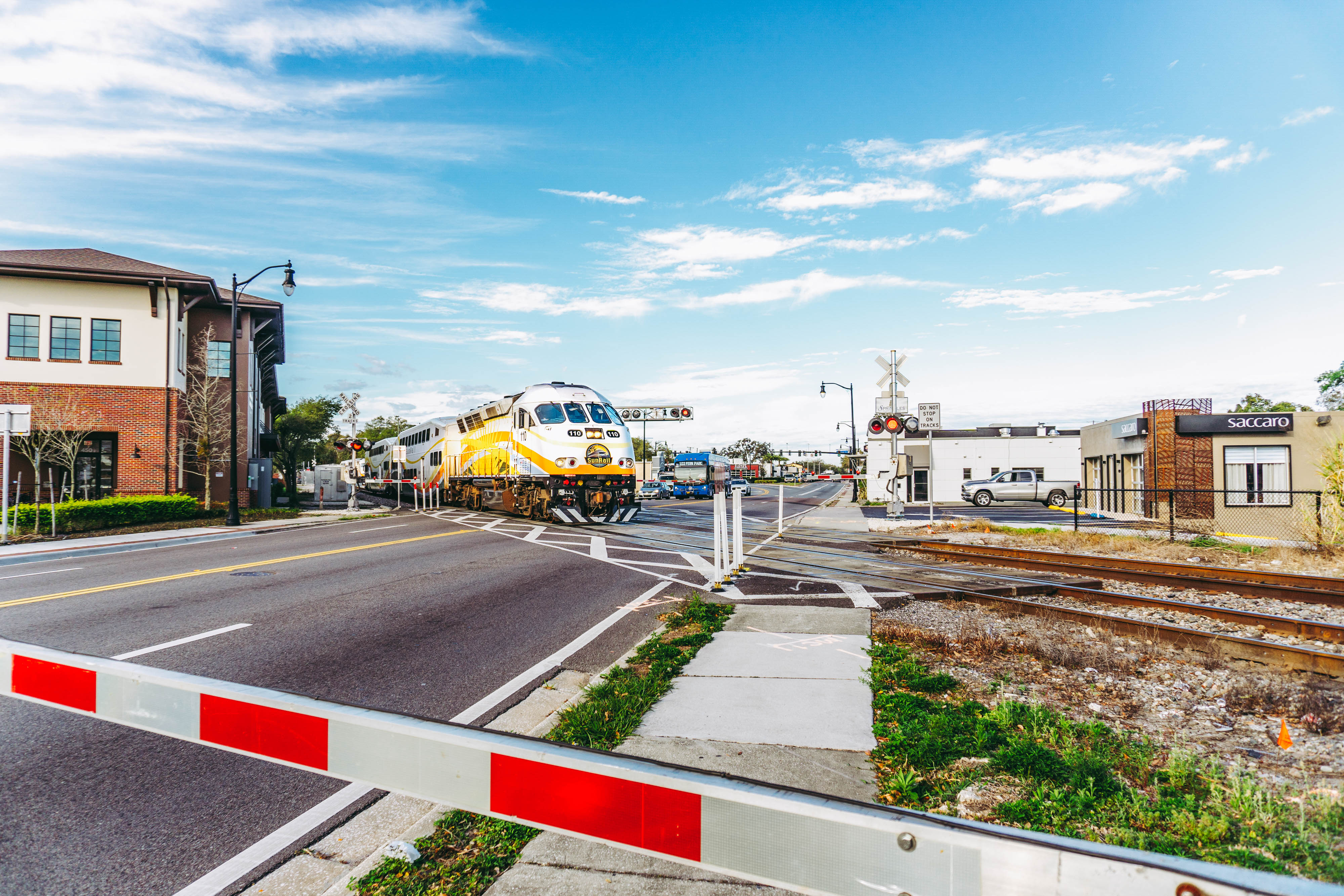 A SunRail train and dynamic envelope.