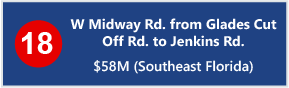 18 - W Midway Rd. from Glades Cut Off Rd. to Jenkins Rd. - $58M (Southeast Florida) 