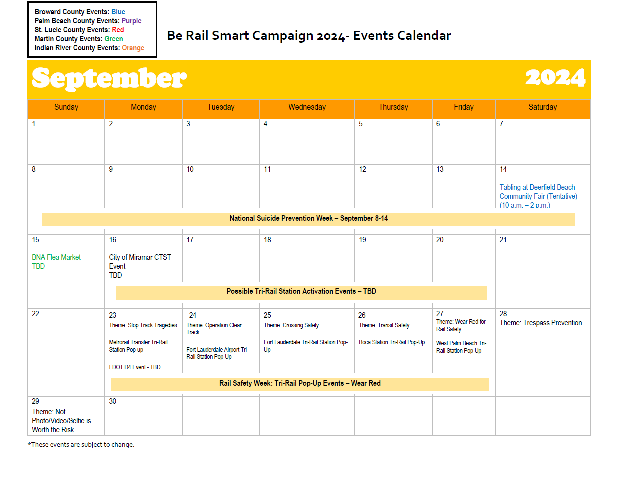 Be Rail Smart Calendar Thumbnail