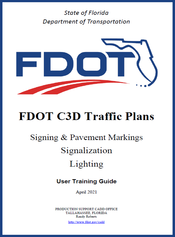 FDOT C3D Traffic Plans cover page.