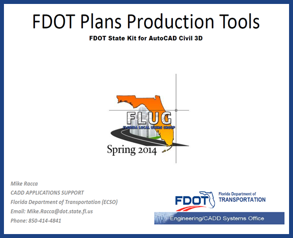 fdot civil 3d plans production cover
