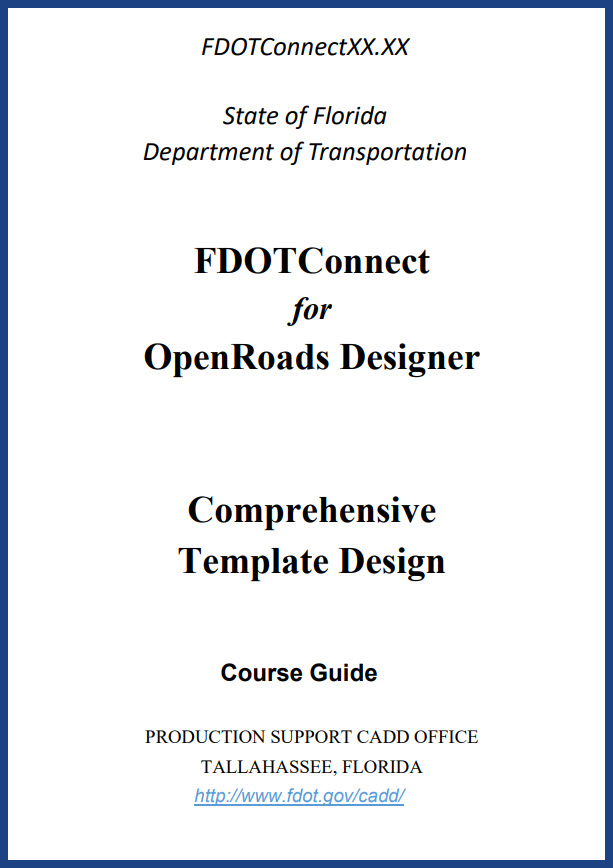 FDOT Comprehensive Template Design Cover