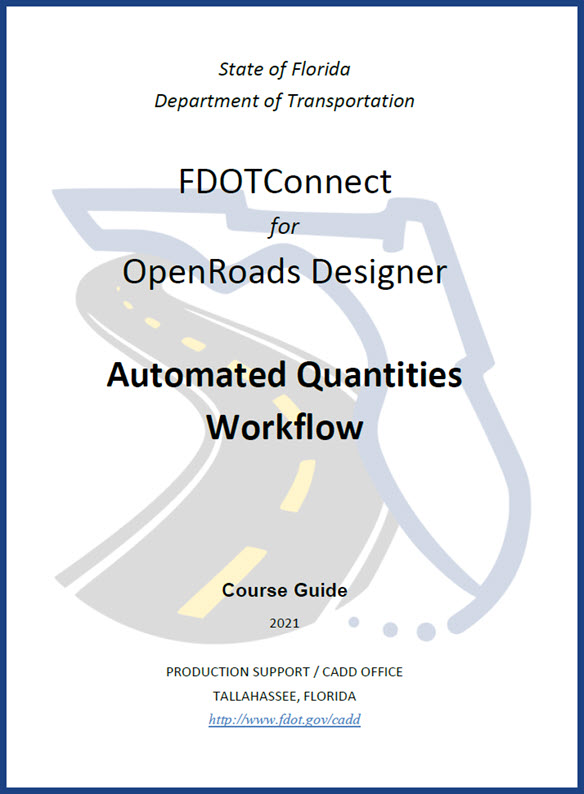 FDOTConnect Automated Quantities Training Cover