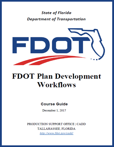 FDOT Plan Development Workflows cover page.