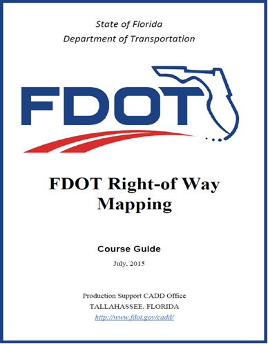 FDOT Right-of-Way Mapping cover page.