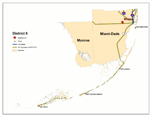 Map of FDOT District 6