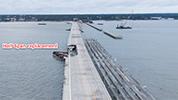 Image depticting the missing half span of the Pensacola Bay Bridge, slated for replacement