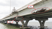 Image depticting beam replacement and concrete repair of the Pensacola Bay Bridge, slated for replacement