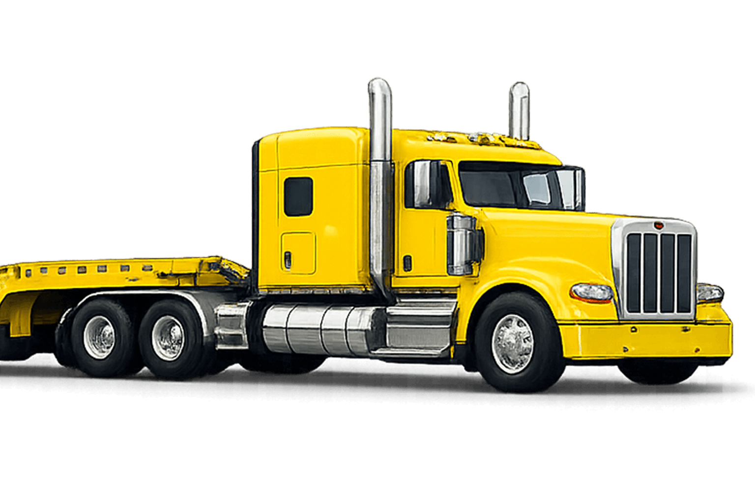 Truck Tractor with Lowboy Trailer Icon
