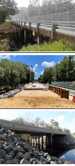 SCOP Putnam County Emergency Bridge Repairs - Before, During, and After Construction - Completed Spring 2022