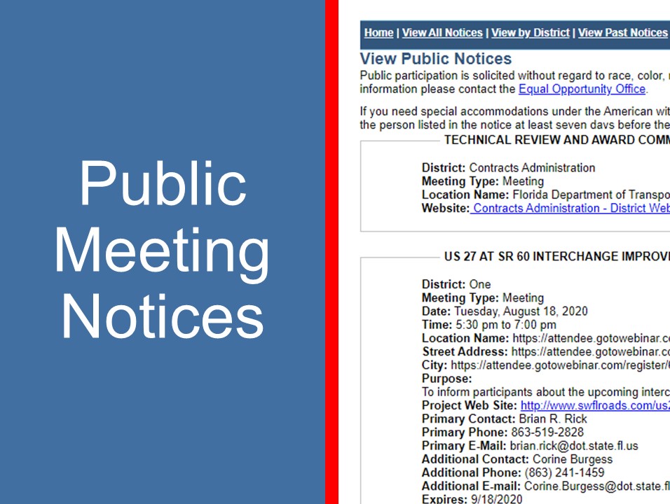 Public Meeting Notices