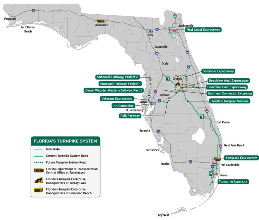 Florida Turnpike Map With Exits World Time Zone Map
