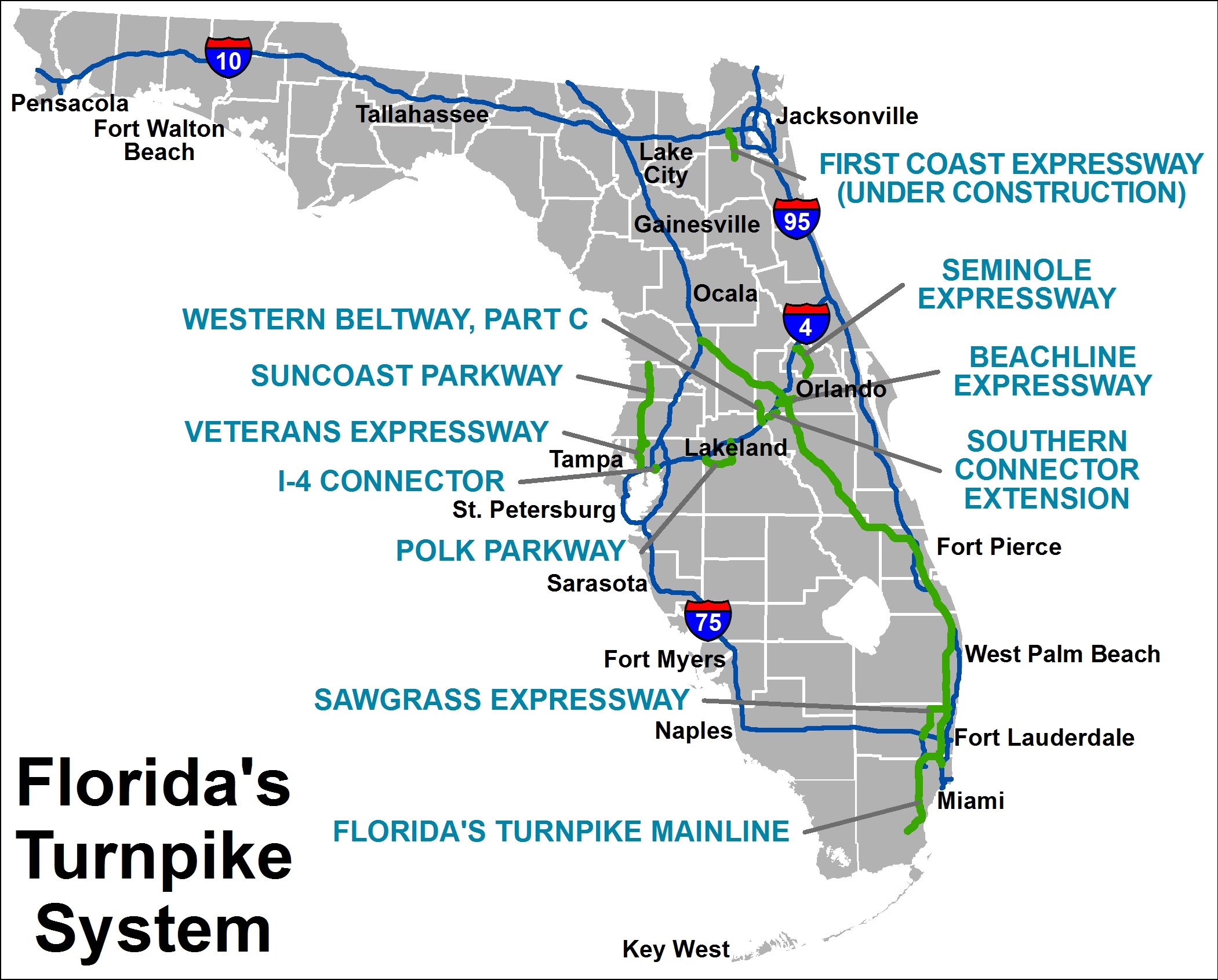 map of florida turnpike Turnpike Information map of florida turnpike