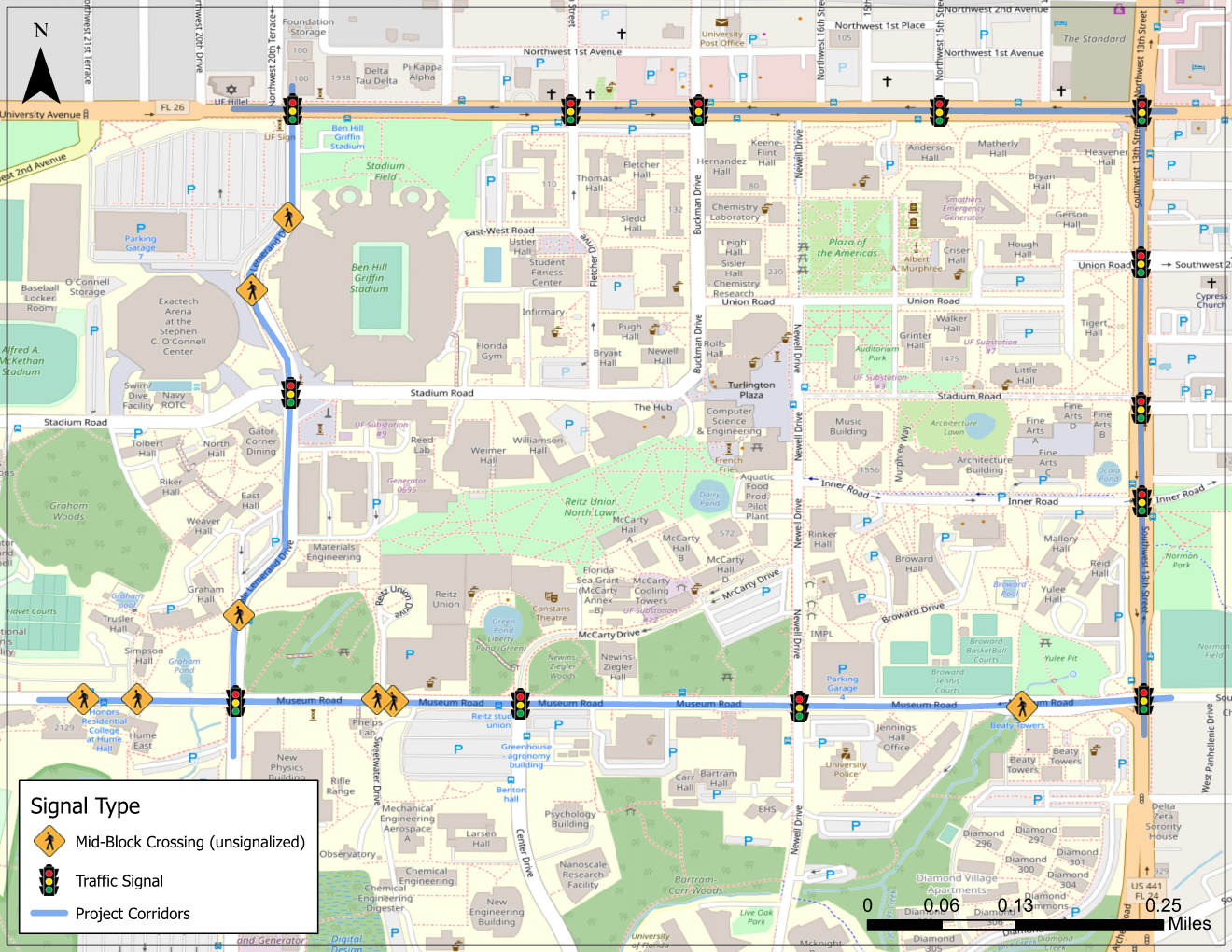 Gainesville Ped Bike CV Safety Updated Map