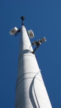 Antennas mounted to pole support structure