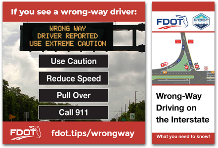 Wrong Way Driving Tip Card and Graphic