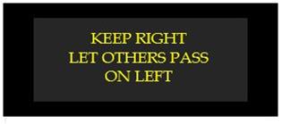 keep right let others pass on left