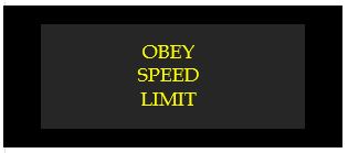 obey speed limit