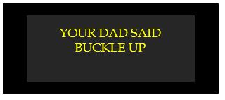 your dad said buckle up