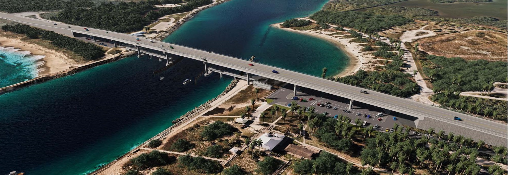 aerial view of bridge