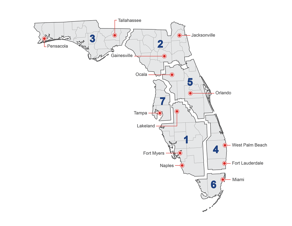 Map of Florida districts