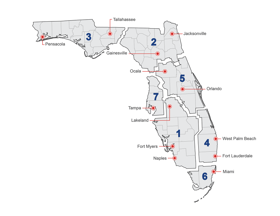 Florida Dot District Map